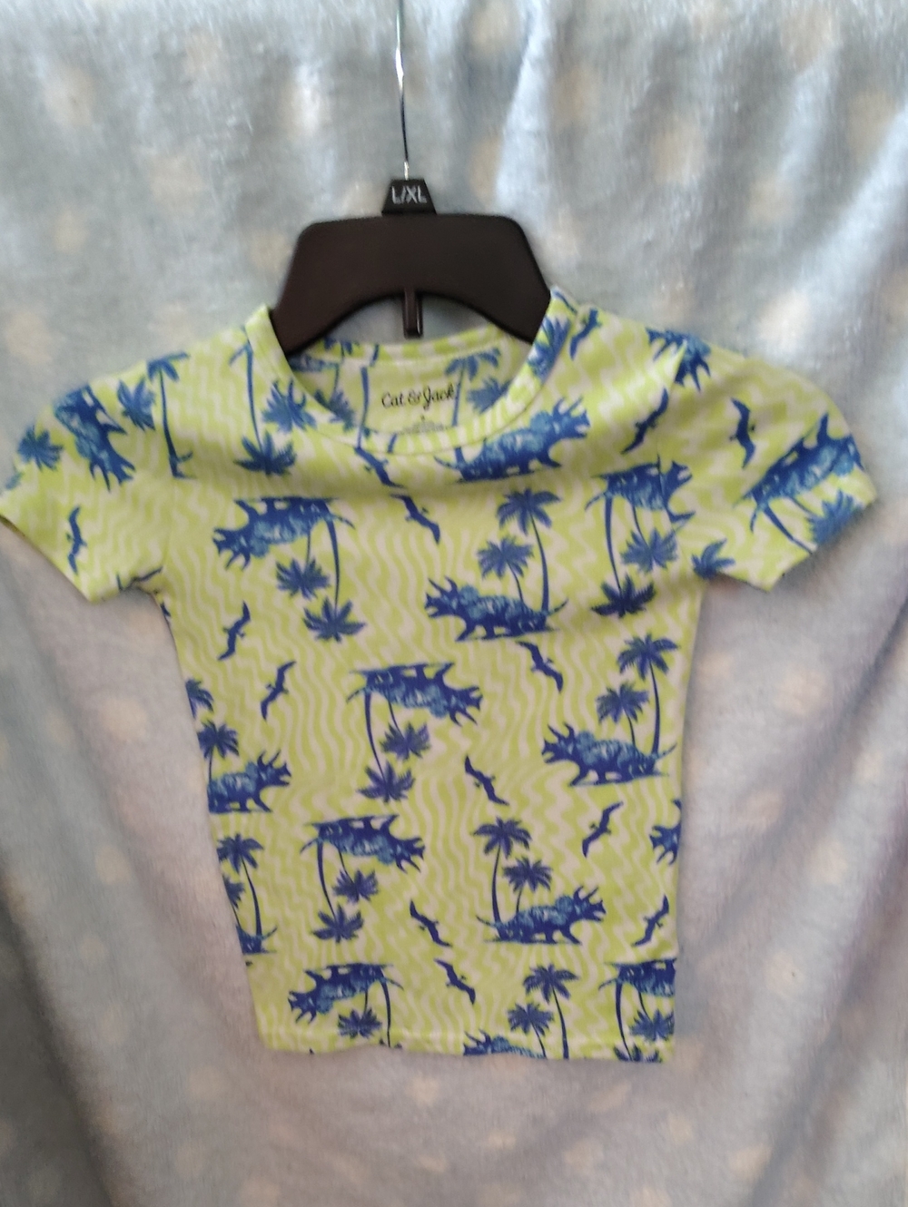 Cat & Jack Lime and Blue Palm-Print Pajama Top
